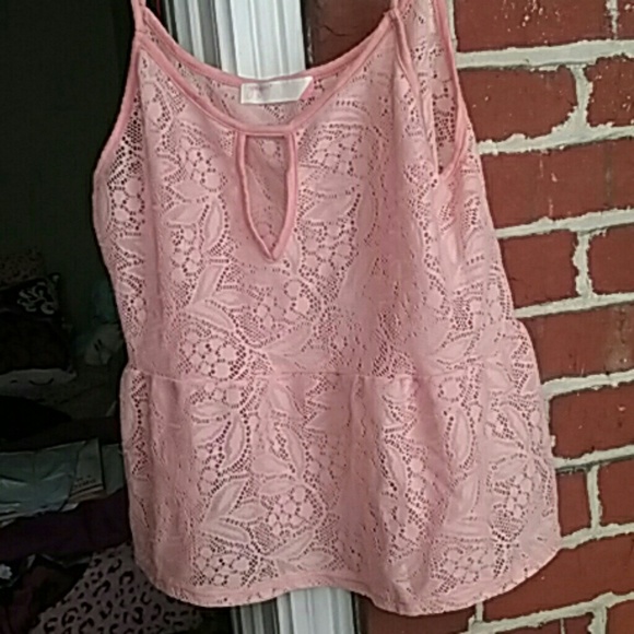 Coral Lace crop top - Picture 2 of 4