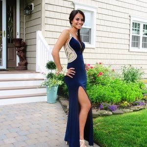 Terani Couture Navy Prom Dress