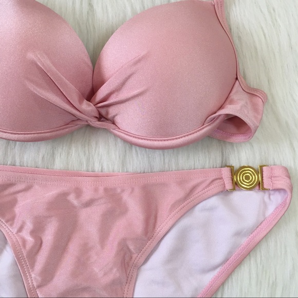 SOLD light pink and gold simple bikini set - Picture 2 of 4