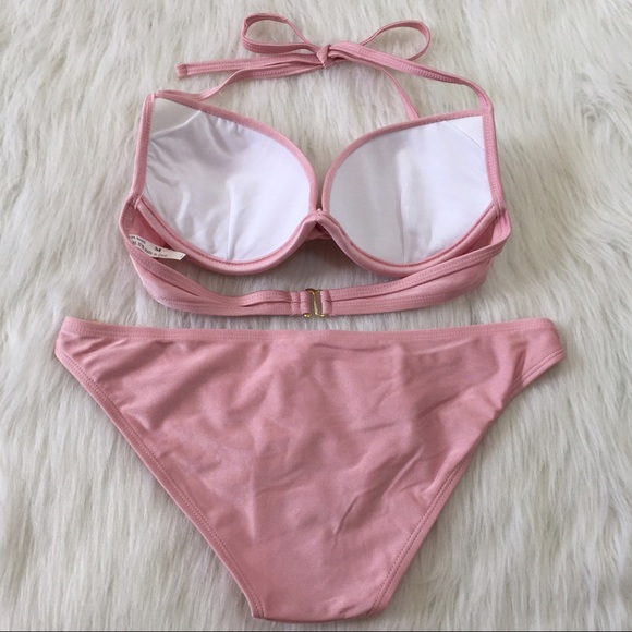 SOLD light pink and gold simple bikini set - Picture 3 of 4