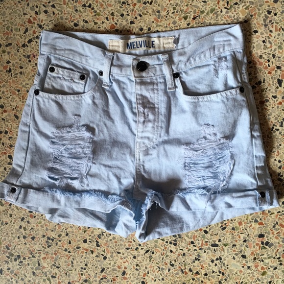 Brandy Melville Pants - Brandy Melville Destroyed Denim High Waist Shorts