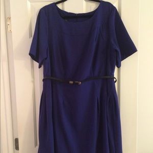 Dress, purple, belted, Sz 18W