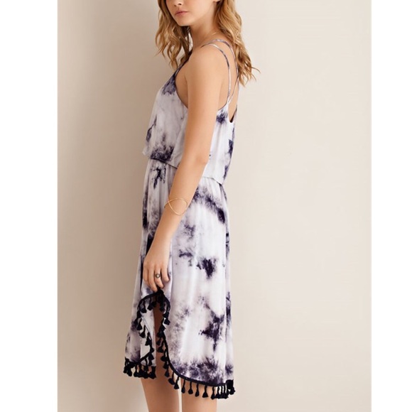 JANESSA tie dye midi dress - NAVY - Picture 3 of 4