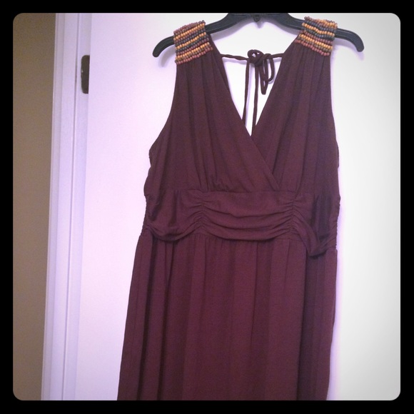 Brown dress with beading 18/20