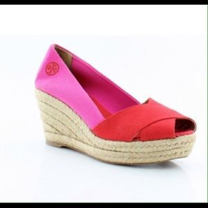 Tory Burch multi color wedges