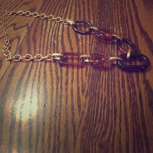 Tortoise shell and gold tone necklace