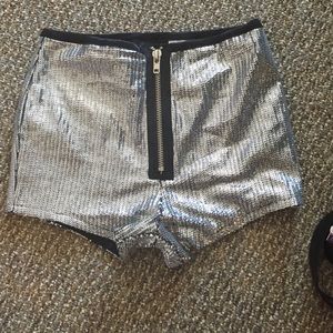 Unif sequin high waisted shorts