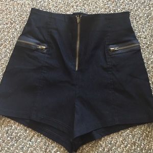 High waisted black shorts