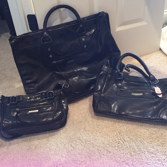 3 piece Leah's leather travel set