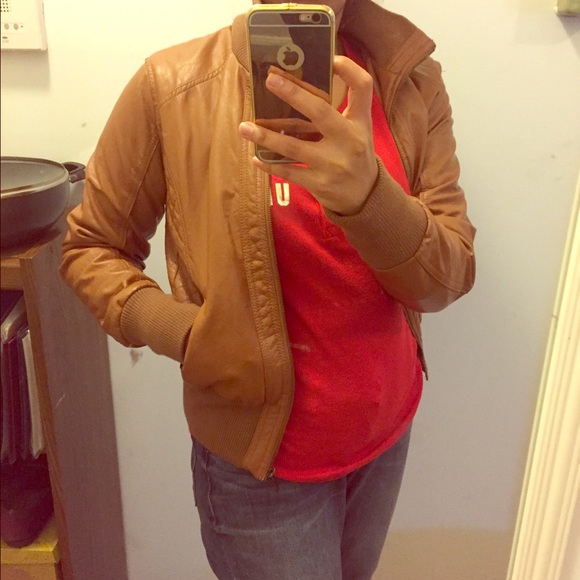 Brown leather jacket