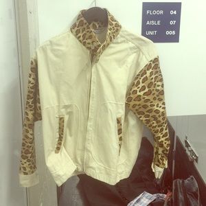 Spring tan/leopard custom jacket