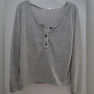 Gray Button Up Tee