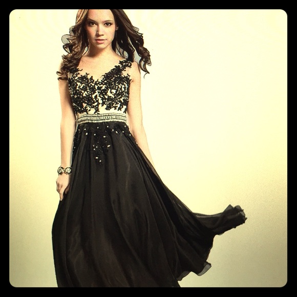 Meier women's embroidery lace beaded chiffon dress