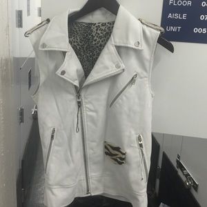 White leather custom vest