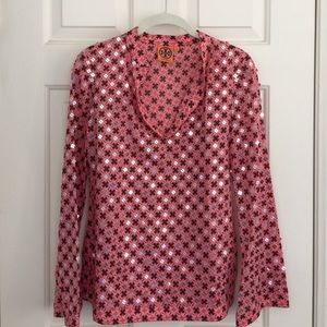 Tory Burch Pink Sequined Stephanie Tunic