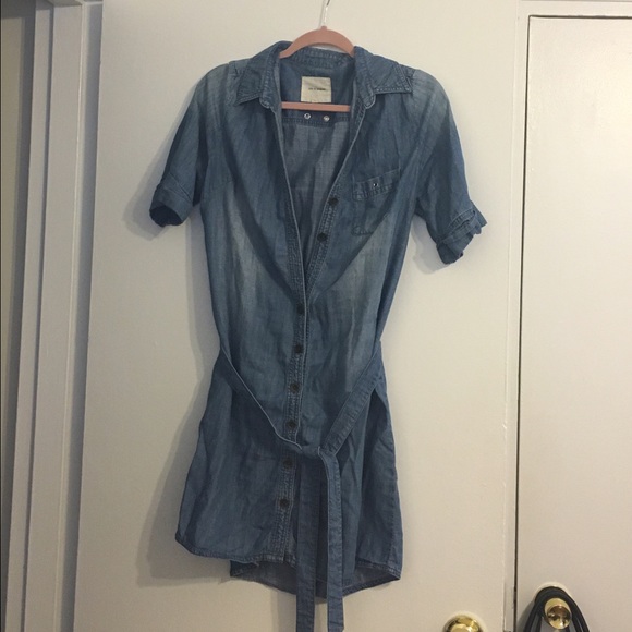 Chambray tunic shirt dress