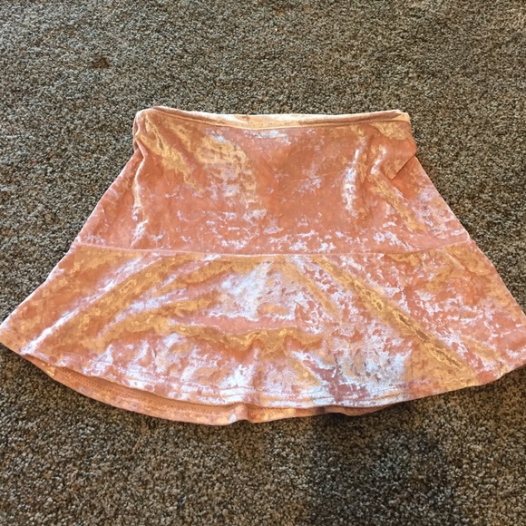 LF pink velvet skirt