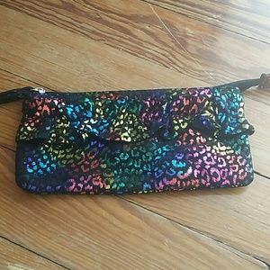 Rainbow Leopard Print Wristlet