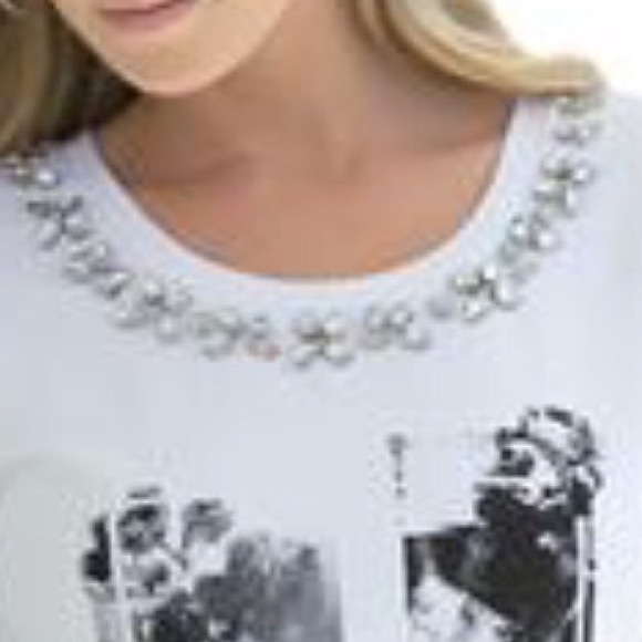 Plus Size 3X Jeweled Print Tee by Denim 24/7®. - Picture 2 of 4