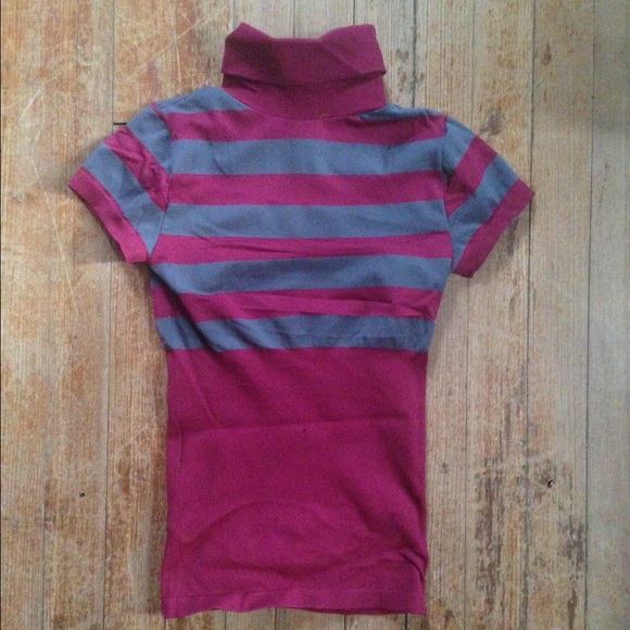 🚫Donated🚫 Striped Turtle Neck Spandex Top