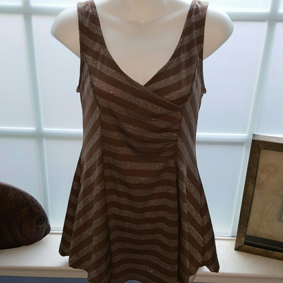 Brown and silver striped tank