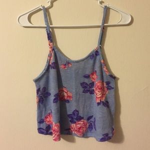 floral knit crop