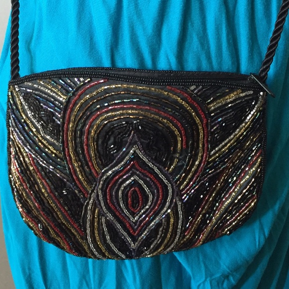 Sequin bag with long strap
