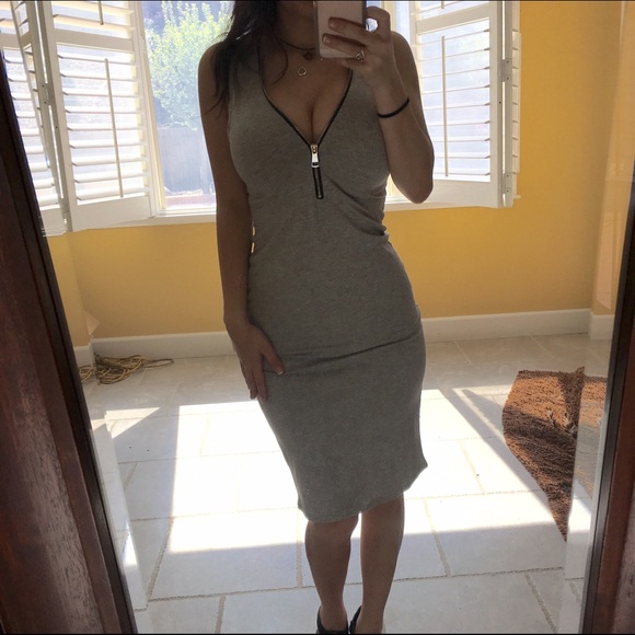 Grey zippered dress