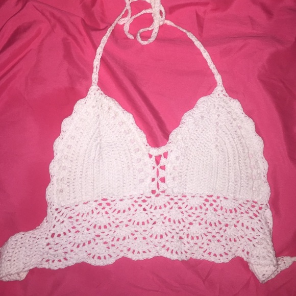 Knit white crop top