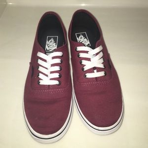 Maroon lace-up vans