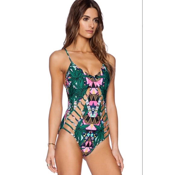 Beautiful Tropical bikini Monokini swimsuit - Picture 3 of 4