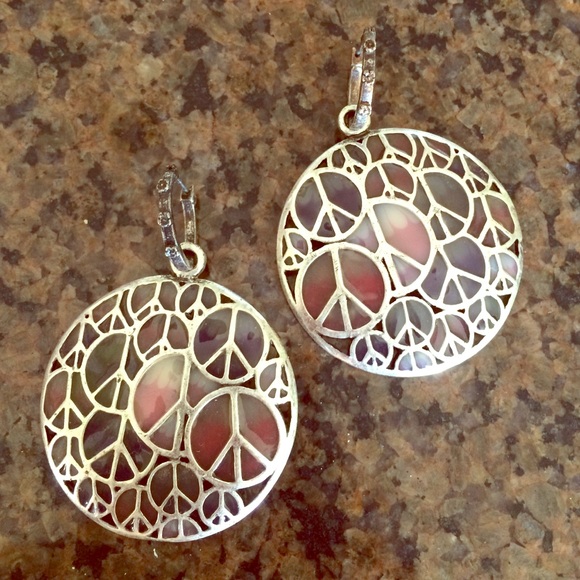 Lucky Brand Peace Sign Earrings
