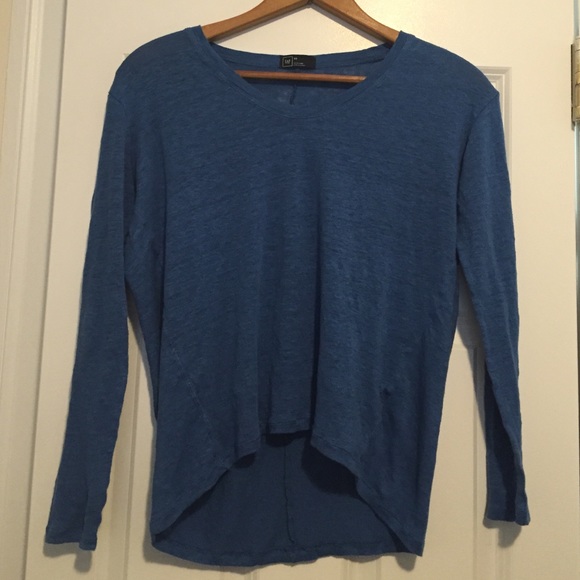 GAP Linen Hi Low long Sleeve Tee