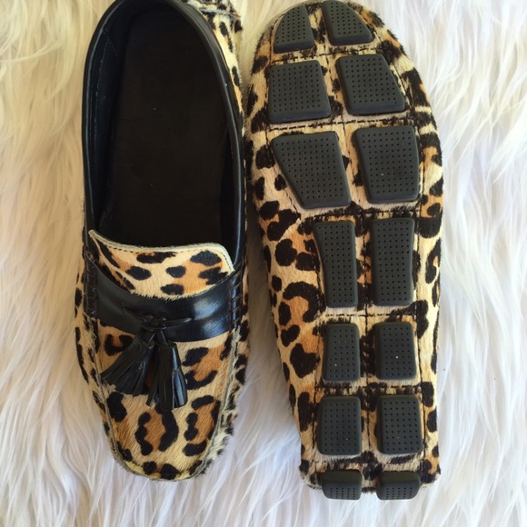 cole haan leopard loafers