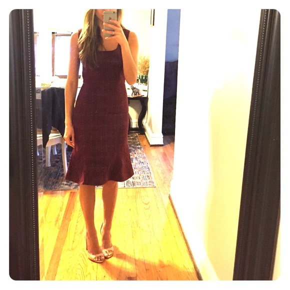 NWT Tory Burch deep red tweed dress