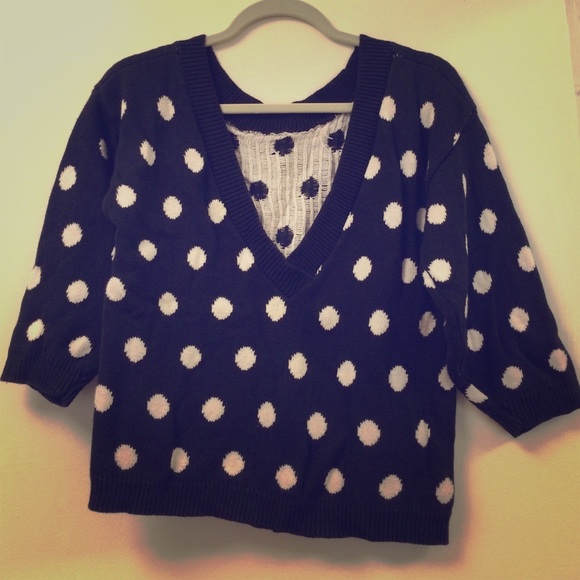 Vintage Knit Polka-dotted Sweater