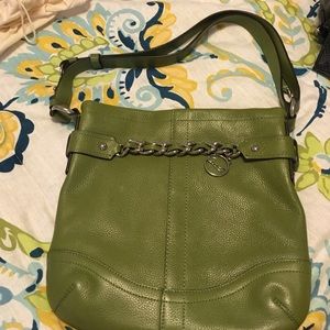 Dark green Coach shoulder bag