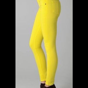Yellow skinny denim jeans