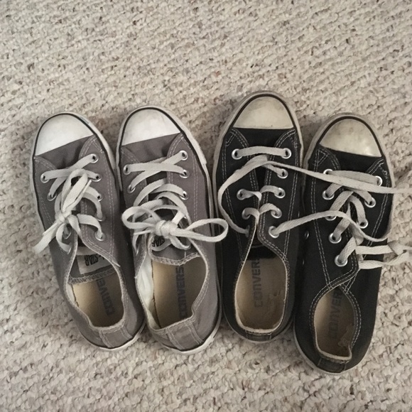 used gray and black converse