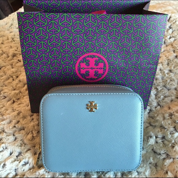 NEW!! Tory Burch Travel Jewelry Case - Blue