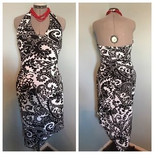 David Meister Asymmetrical Halter Dress 12