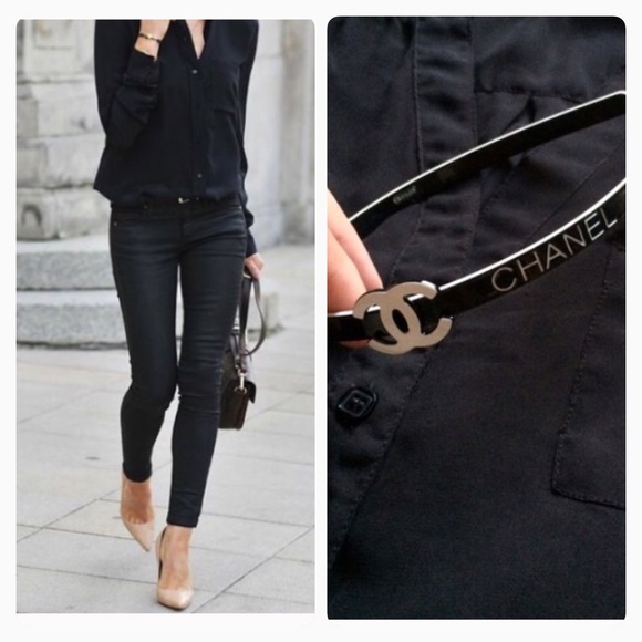 CHANEL Tops - Sheer black top with headband