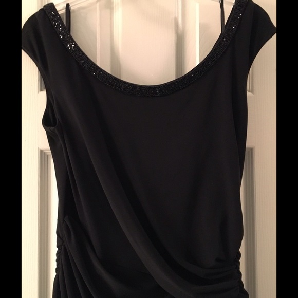 EVENING GOWN BEADED SCOOP NECK