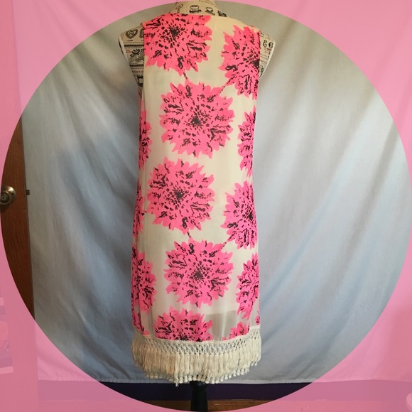 Hot Pink Floral Dress - Picture 2 of 4