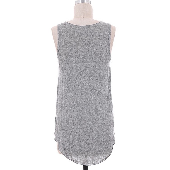 Grey Draped V Neck Top #570-GS sold - Picture 3 of 4