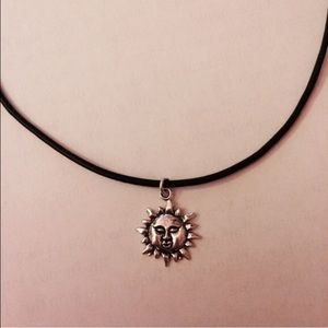 Leather Cord with Sun Face Charm