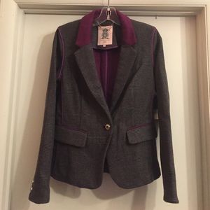 Juicy Couture Wren Plaid Blazer - Dark Grey