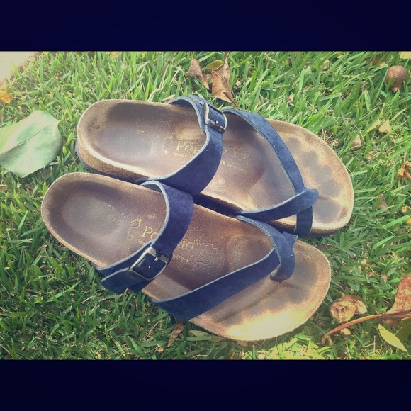 Birkenstock Shoes - Navy Suede Birkenstock Sandals sz 37 (6.5-7.5)