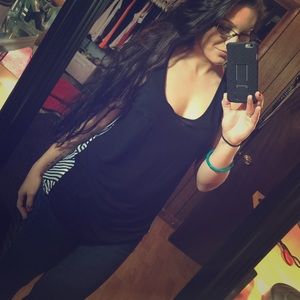 Black Tank with Front Pocket -- Size Large