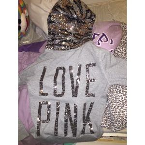 Small pink bling hoodie